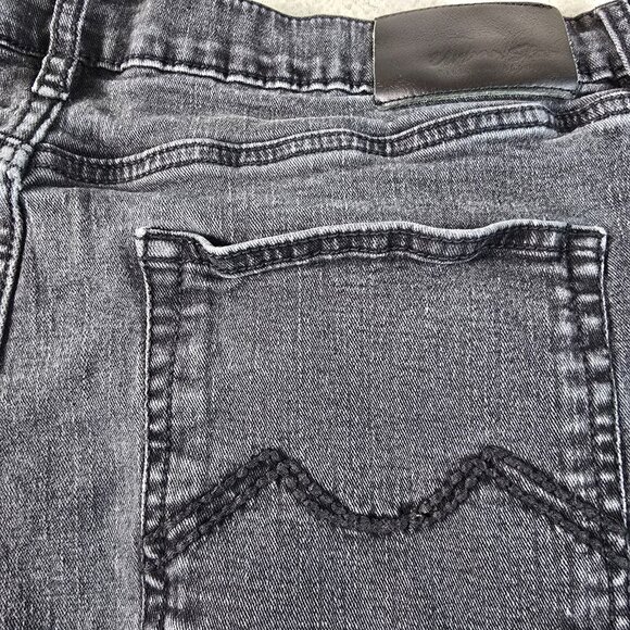 Urban Star Jeans Mens 38x32 Black Gray Stretch Straight Leg Faded Distressed - Picture 12 of 14